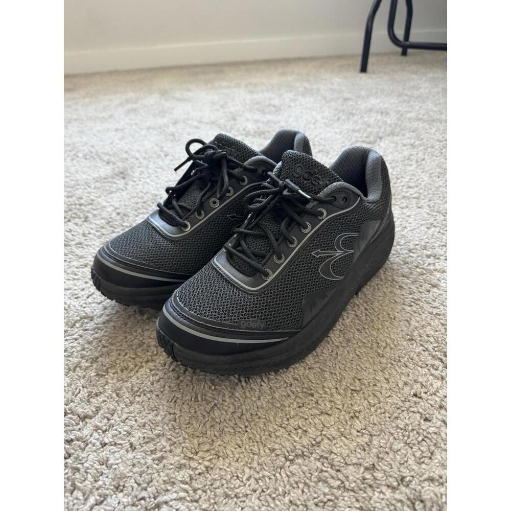 Gdefy Mens Size 9.5 Gravity Defyer Mighty Walk Athletic Black Shoes Comfort Fit - Picture 3 of 8